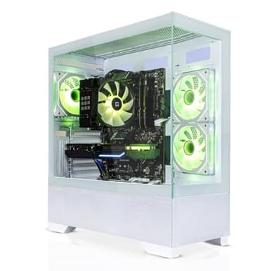 SYSTEMTREFF Basic Gaming PC weiß AMD Ryzen 7 5700G 8x4.6GHz | Radeon RX Vega 8 4K HDMI DX12 | 512GB M.2 NVMe | 16GB DDR4 RAM | Windows 11 | WLAN Desktop Computer Rechner für Gamer, Zocker