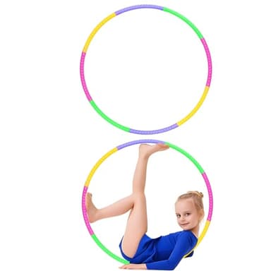 Hula Hoop Reifen Kinder 2er Set (58cm, 100g) - Hulahoop für Kinder 3-12 Jahre mit 8 Segmenten - Hoola Hoop für Outdoor-Sport & Familienspiele