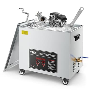 VEVOR 50 L Ultraschallreiniger, professionelle Ultraschallreinigungsmaschine mit Reinigungskorb & Digitalanzeige, 840 W Edelstahl 40 kHz Reinigungsmaschine mit Rädern für Teile Vergaser Instrumente