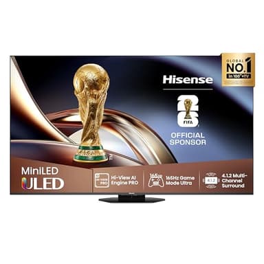 Hisense 75U8Q Fernseher, 75 Zoll (189cm), 4K UHD ULED, Smart TV, 165Hz Game Mode Ultra, Mini LED PRO, Hi-View AI Engine PRO, QLED Colour mit Pantone, Dolby Vision.Atmos, IMAX Enhanced, Filmmaker Mode