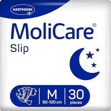 MoliCare® Slip Night - Windeln für Erwachsene bei mittlerer bis schwerer Harn- und Stuhlinkontinenz in der Nacht | zuverlässig, komfortabel & diskret | Größe M (90-120 cm Hüftumfang), 30 Stück