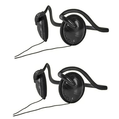 TronicXL 2 Stück Kopfhörer Nackenbügel Neckband Neckholder Stereo Kopfbügel Headphones 3,5mm Klinke für Smartphone Handy MP3 Fernseher mit Kabel