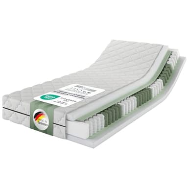 MSS e.K. Medic Taschenfederkernmatratze 120 x 200 cm H2 | 7-Zonen orthopädische Matratze | 20 cm Höhe (Kernhöhe 19 cm) | ergonomischer Komfortschaum | Oeko-TEX | Microfaser-Bezug | Made in Germany