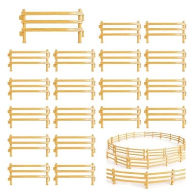 DYOUen 70 StüCk Pferdezaun Spielzeug,Weihnachten Corral Zaun Tierfiguren für Kinder,DIY Bauernhof Gartenzaun Zubehör,Mini Bauernhoftiere Dekorationsbedarf