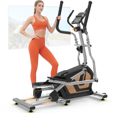 Neezee Ellipsentrainer für Zuhause, Crosstrainer mit 16 Leisen Widerstandsstufen, LCD-Monitor via Bluetooth, 17,7 Zoll Schrittlänge, Neu Verbesserter 3-in-1 Crosstrainer, Maximale 330LBS
