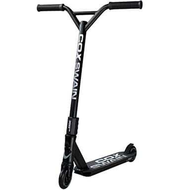 Cox Swain Stunt Scooter X-385, SCS-Kompression, CNC Fork, 100mm PU/Alu Rollen, ABEC 9, Kinder + Erwachsene, Anfänger + Profis, super stabil - Schwarz