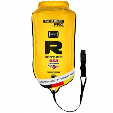 Restube Schwimmboje PRO - Aufblasbare Boje & Trockensack für mehr Sicherheit und Sichtbarkeit beim Freiwasserschwimmen - Leicht, gut sichtbar und perfekt für Triathlon, SUP, Kajak & Wildschwimmen