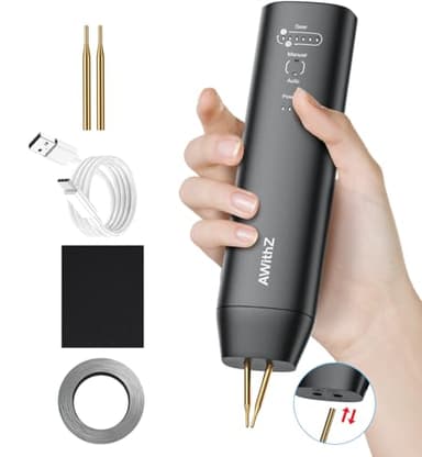 Punktschweißgerät für Akkus, AWithZ Punktschweißgerät H1-P,mit Ersatzschweißnadel,Automatischer und manueller Modus für DIY,18650 akku reparatur