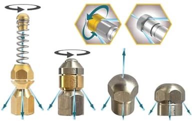 M&M Smartek Rohrreinigungsdüse für Kärcher Kränzle Nilfisk etc. Hochdruckreiniger 1/8" 1/4" - Feder Spiral Rotierend Starr (Spiral, rotierende, starr1 unnd starr2, 1/8")
