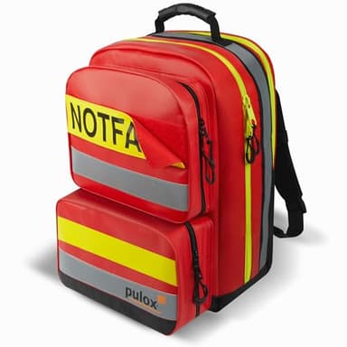 PULOX Erste-Hilfe-Rucksack - Notfallrucksack mit farbigem Klett-Modul-System inkl. Füllung Basic