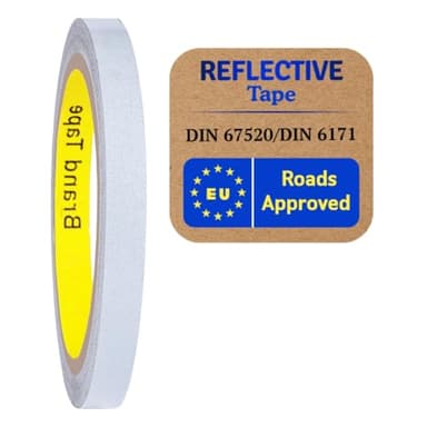 SOLNIT Reflektorband Reflektorfolie reflektierendes Klebeband Sicherheitswarnband Wasserdicht Reflexfolie hergestellt mit 610C (Silver, 5 mm x 10 meter)