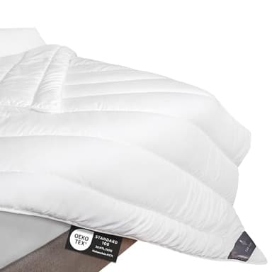 FAM Home Bettdecke 220x240 Weiche Mikrofaser Waschbar für den Sommer I Zudecke Antiallergisch für Allergiker I Gesteppte Steppdecke