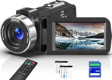 Delmodes Videokamera 8K 64MP Camcorder 18X Digitalzoom IR Nachtsicht Vlogging Kamera, 3,0 Zoll UHD Touchscreen WiFi Videokamera für YouTube mit SD-Karte, 2,4G Fernbedienung und 2 Batterien