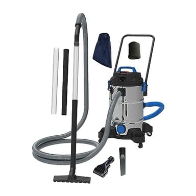 AquaForte - Teichschlammsauger Pro 1200W mit interner Schmutzwasserpumpe für kontinuierliches Absaugen bis 2,5m Tiefe 35L Tank inklusive Vorfilterbeutel und umfangreichem Zubehör Set