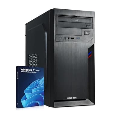 HYPER BYTE® Office PC – Computer mit AMD Ryzen 3 mit 4,0 GHz | 16 GB RAM DDR4 | 1TB SSD Festplatte | Win 11 Pro | WLAN | DVD+RW | USB 3.0 | High End Office Tower-Pc