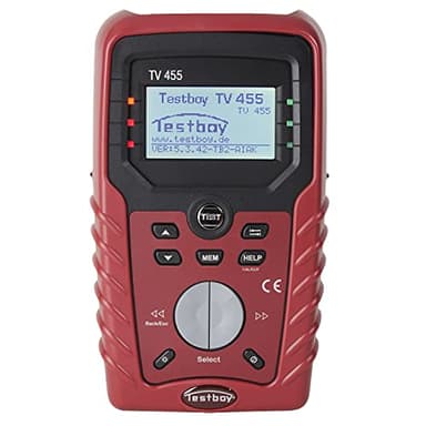 Testboy TV 455 DIN VDE 0100-600 Installationstester (USB-Schnittstelle und PC-Software, integrierte Spitzenkalibrierung, Prüfung aller empfindlichen Differenzschalter), rot/schwarz