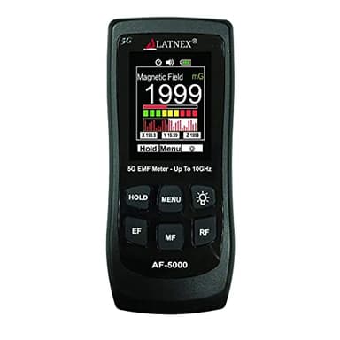 LATNEX AF-5000 5G EMF-Messgerät, HF-Detektor, Tester und Lesegerät mit Kalibrierzertifikat – misst HF- und Mikrowellen, 3-Achsen-Magnetfelder und elektrische Felder