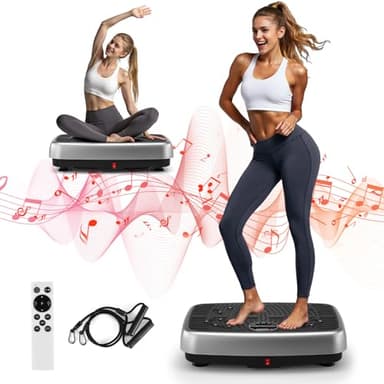 MOSUNY Vibrationsplatte, 2025 Verbesserte Vibrationsplatte mit Doppelmotoren für Abnehmen, Ganzkörpertraining, Muskelaufbau - Massagegerät, 450 LBS Kapazität Vibration Platte für Home Workout
