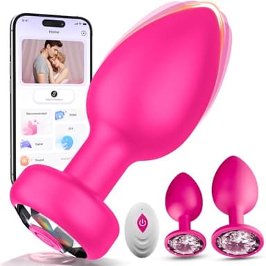 Analplugs Vibratorensets für Frauen KI-Sync Sextoysets, 10 Modi Mini Vibration für Frauen Anal Plug 3 Stücke Buttplug für Anfänger Sexspielzeug Paarvibrator Dildo Klein APP Fernbedienung Vibro ei