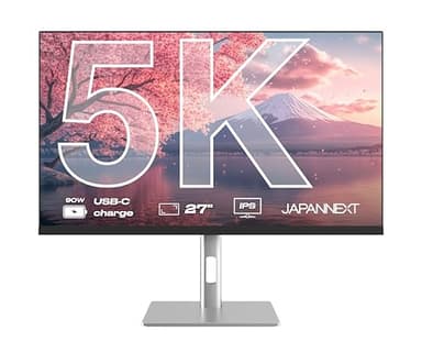JapanNext Monitor 27" IPS 5K (5120x2880) | HDR | USB-C-Laden (90W) Höhen- & Neigungsverstellbar (HSP) Integrierte Lautsprecher | sRGB 100% G-Sync/FreeSync | 2 Jahre Garantie | JN-IPS275K-HSPC9