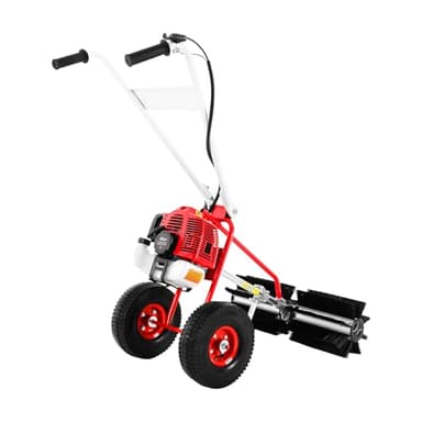LENDISIY 43CC Kehrmaschine Benzin 2-Takt 8500RPM Motorbesen Kehrbesen Benzin Motor Besen Schneeräumer mit 60cm Bürstenbreite zur Reinigung von künstlichen Grasflächen Straßen