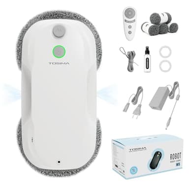 Tosima fensterputzroboter mit bidirektionalem zerstäubungs-wasserstrahl und 85ml-wassertank fensterroboter mit starker saugkraft für gründliche Reinigung Fenster aktualisierte Version 2026