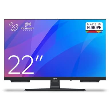 Cello C2224SH 22 Zoll Nicht-Smart/Einfach zu bedienender Fernseher mit rahmenlosem Triple-Tuner (DVB-C/-S2/-T2) Pitch Perfect Sound Ideal für kleine Räume [2025]