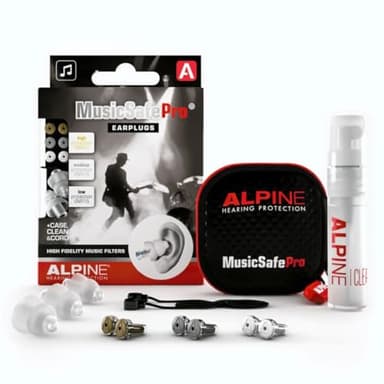 Alpine MusicSafe Pro Gehörschutz Ohrstöpsel für Musiker - Werte dein Musikerlebnis auf ohne Hörschäden zu riskieren - Drei austauschbare Filterstufen - Hypoallergenes & Wiederverwendbar - Transparent