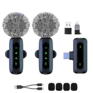 XIXIXIAXIA Mini-Krawattenmikrofon, kabellos, für Android/iPhone/Laptop/iOS – Mikrofon mit Geräuschunterdrückung für Aufnahmen, Clips, Video, Tiktok, Youtube, Vlog