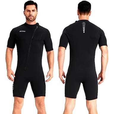 ZCCO Herren Shorty Neoprenanzuge 3 mm Neopren Damen Frontreißverschluss Tauchanzug zum Tauchen Schwimmen Surfen Schnorcheln