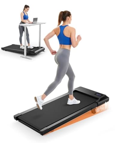 Superun Walking Pad mit Steigung max 159 KG/136 KG, 2.5HP Laufband für Zuhause mit LED, Leise Laufband Schreibtisch mit App und Multiplayer-Rennstrecke