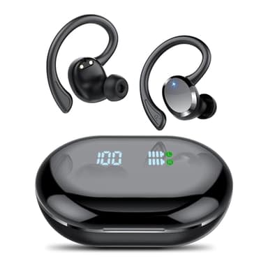 Bluetooth Kopfhörer Sport, Kopfhörer Kabellos Bluetooth 5.4 mit 4 ENC Noise Cancelling Mic, Kabellose Kopfhörer Hi-Fi Stereo Tiefer Bass Wireless Earbuds, IP7 Wasserdicht Ohrhörer LED Anzeige
