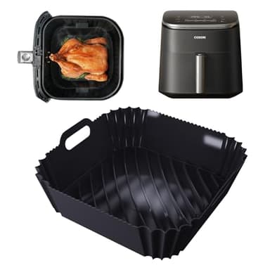 Silikonform Heißluftfritteuse für COSORI CAF-DC601-KEU Heißluftfritteuse Airfryer, 9-in-1 Turboblaze Air Fryer XXL 6L Wiederverwendbares Airfryer Zubehör Silikon Einsätze für COSORI 5.5L Cp158-af