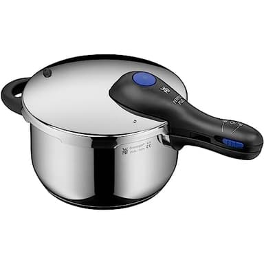 WMF Perfect Plus One Pot Schnellkochtopf Induktion 4,5l, Dampfkochtopf mit Flammschutz, großes Kochsignal, 2 Kochstufen, abnehmbarer Deckelgriff, Einhand-Kochstufenregler, Cromargan Edelstahl poliert