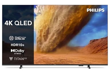 Philips 55PUS7800 4K QLED Smart TV - 55 Zoll Display mit Pixel Precise Ultra HD, Titan OS Plattform und Dolby Atmos Sound - Funktioniert mit Alexa und Google Sprachassistent