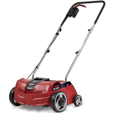 Einhell Elektro-Vertikutierer GC-ES 1231/1 (1.200 W, bis 300 m², 8 Doppelmesser, 3-stufige Arbeitstiefeneinstellung + Transportposition, klappbarer Führungsholm)