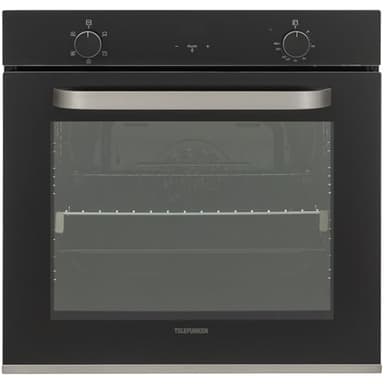 Telefunken Backofen Einbaugerät | Einbaubackofen autark | 78 Liter | Hot Air Shield | 60 cm Einbau Ofen ohne Kochfeld | Umluft/Ober-Unterhitze | 5 Funktionen | Einfache Reinigung | EEK A | Schwarz
