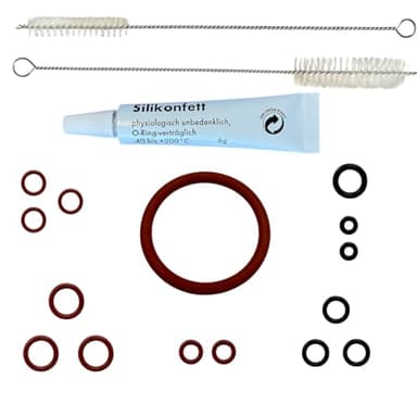 Pflegeset Wartungsset Reinigungsset Ersatzteile Zubehör für Philips Kaffeevollautomat 1200 2200 2300 3200 3300 4300 4400 5400 Series – O-Ring Dichtungen (u.a. 32×40×4 mm) / Silikonfett/Bürsten