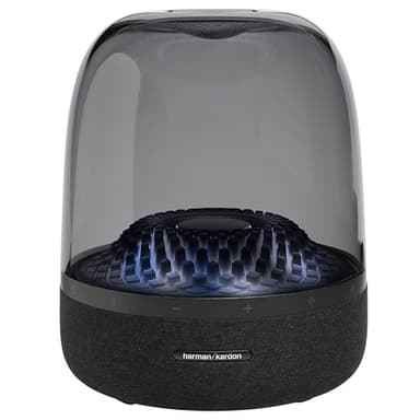 Harman Kardon Aura Bluetooth Box in Schwarz – Tragbarer Bluetooth Lautsprecher mit 360-Grad-Klang