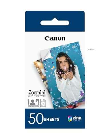 Canon Zink™ Fotopapier – Selbstklebendes 5 x 7,6 cm (2x3") Fotopapier (50 Blatt) – Drucken Sie Handy-Fotos für personalisierte Aufkleber