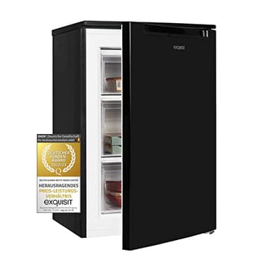 Exquisit Gefrierschrank GS81-040C schwarz | 87 l Nutzinhalt | Türanschlag wechselbar | 4 Sterne Gefrieren