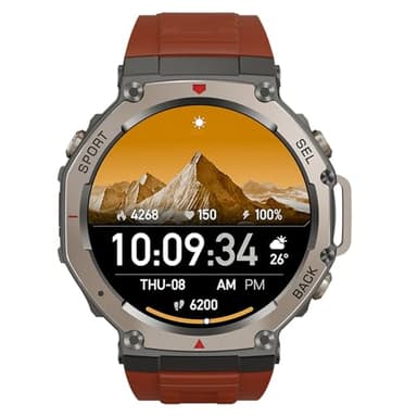 Reiteag Sekoda GPS Smartwatch – Dualband GPS & 6 Satelliten, 170+ Fitness- & Gesundheitsdaten, 15 Tage Akku, Herzfrequenz & SPO₂, Bluetooth 5.3, wasserdicht (Orange)