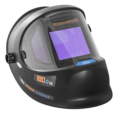Güde Automatischer Schweißhelm GSH 180-TC-2 (180° Sichtfeld, reale Farben, Auto-Abdunkelungsfilter, Solar, für professionelle Schweißverfahren, Plasmaschneiden und Schleifarbeiten, Test SEHR GUT)