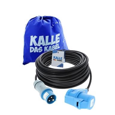 KALLE DAS KABEL CEE Verlängerung 230V Campingkabel Wohnmobil-Kabel Camping-CEE Kabel mit Camping Stecker und Winkelkupplung H07RN-F 3G 2,5mm² 20 Meter