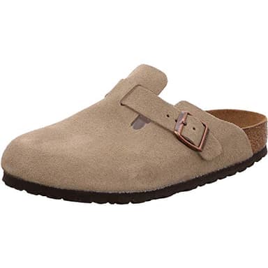 Birkenstock Damen Boston SFB Taupe, Suede Leather Clogs, 43 EU Schmal