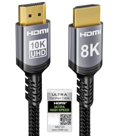 Sniokco 10K 8K 4K HDMI 2.1 Kabel 2Meter, Zertifiziert 48Gbps Ultra High Speed HDMI® Kabel 0.01ms 4K 240Hz 165Hz 120Hz 8K 60Hz eARC Netflix HDCP 2.3 2.2 DTS:X HDR10+ TV Monitor Projektor Roku