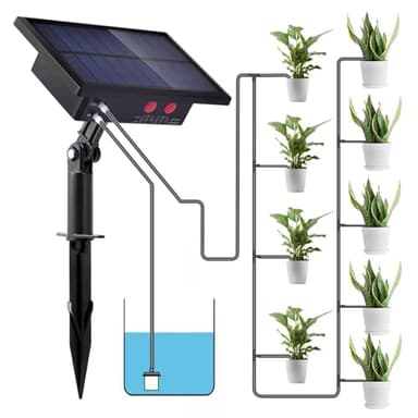 Solar bewässerungssystem, 10M automatische bewässerung hochbeet tröpfchenbewässerung, selbstbewässerungssystem mit Timer im garten, balkon, topfpflanzen, zimmerpflanzen, balkonpflanzen