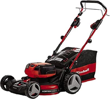 Einhell Akku-Rasenmäher GP-cm 36/47 S HW Li Kit Power X-Change (36 V, 47 cm Schnittbreite, bis 700 m², Brushless, Radantrieb, 75 L Fangkorb, inkl. 4X 4,0 Ah + 2X Twincharger)