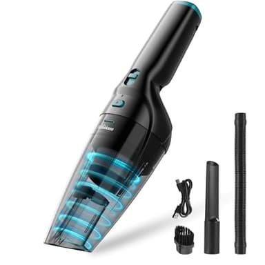 HOMEKANE Handstaubsauger Testsieger, 10000Pa Handstaubsauger mit Ladestation, Staubsauger Akku Kabellos Auto Staubsauger Stark mit Waschbar HEPA-Filter für Büro Genutzt, Haus, Küche, Tierhaare（Silber）