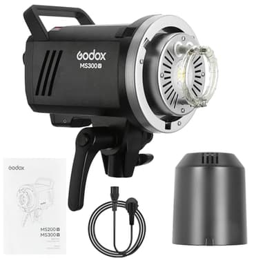 Godox MS300-V 300W Studioblitz, COD LED Einstellicht, 2.4G Wireless X System 5600K Bowen Mount Monolight mit Reflektor für Hochzeitsfotografie GN58